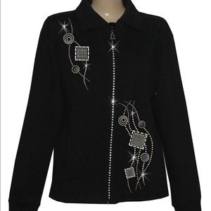 Black Glitzy Cardigan with Collar